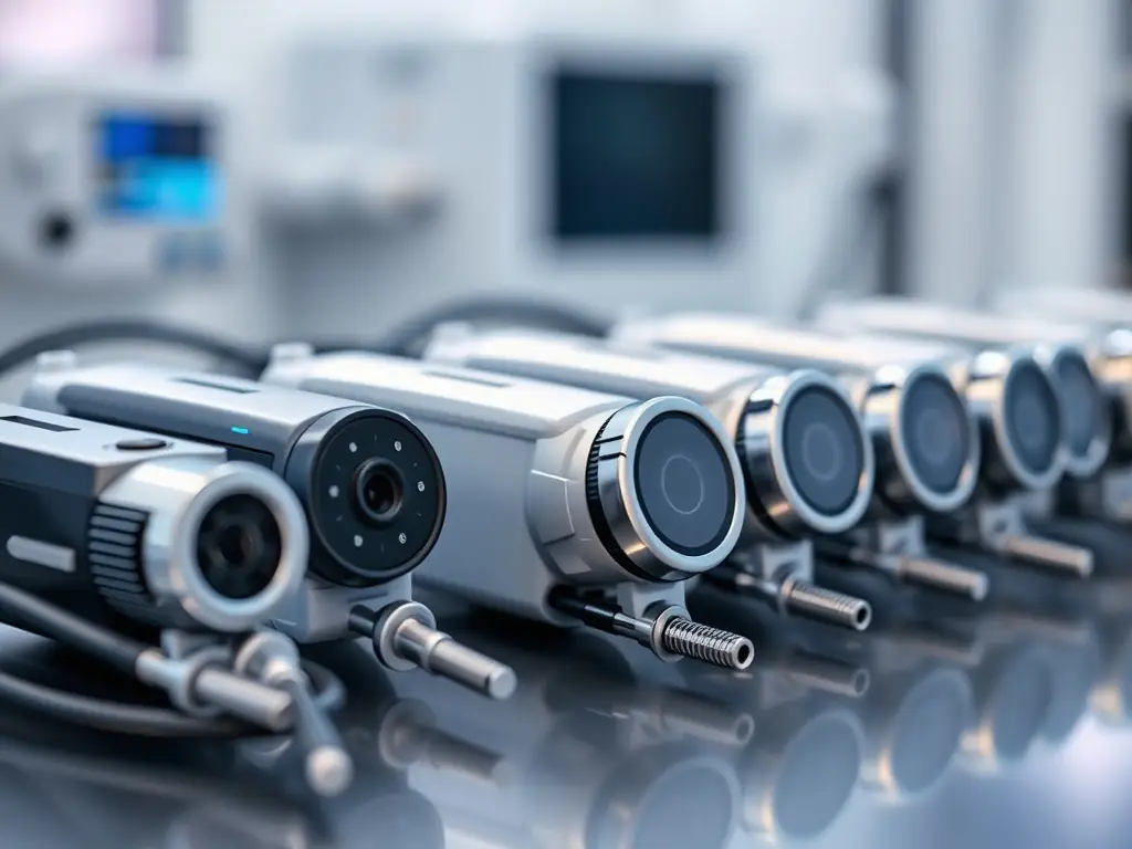 A close-up shot of various medical devices, such as implants and surgical tools, highlighting the critical role of high-quality materials in medical device manufacturing.