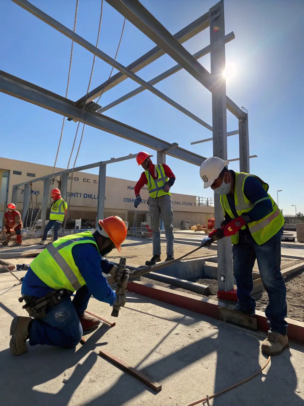 An image of a construction site where a data center is being built, showcasing the use of advanced construction techniques.
